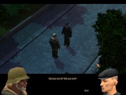 in-game cutscene with dialogue